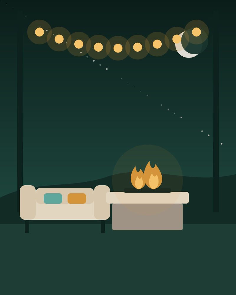 Illustration of Fire & Lights Evening