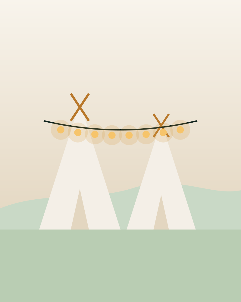 Illustration of Garden Glamping Night