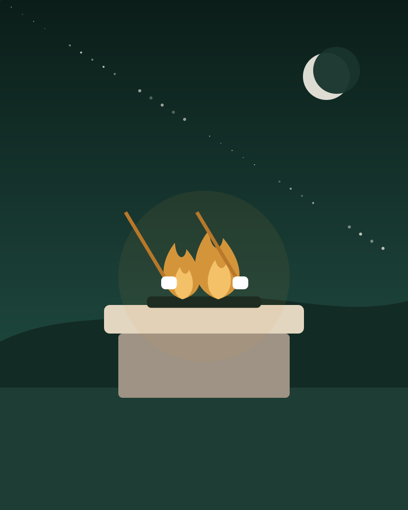 Illustration of S'mores and Cocoa Bar